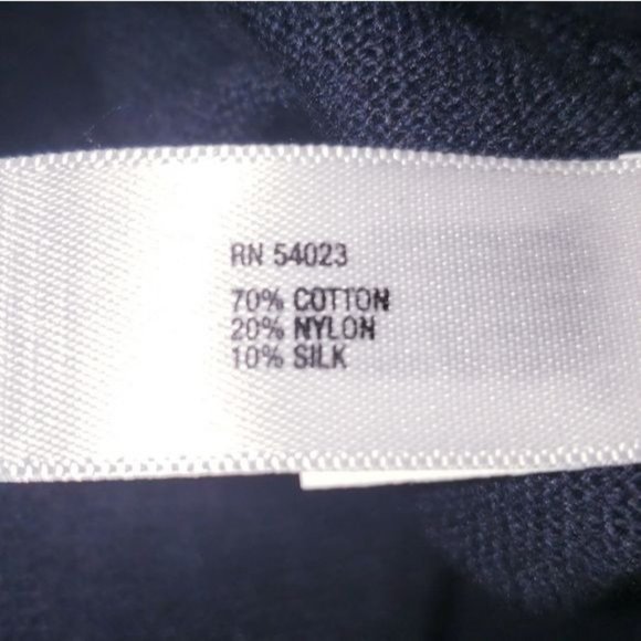 GAP Navy V-Neck Button Front Silk Blend Pullover Sweater - Picture 6 of 7